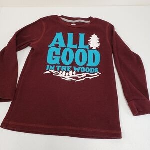 Old Navy All Good in the Woods Long Sleeve Shirt Boys Size Small 6-7